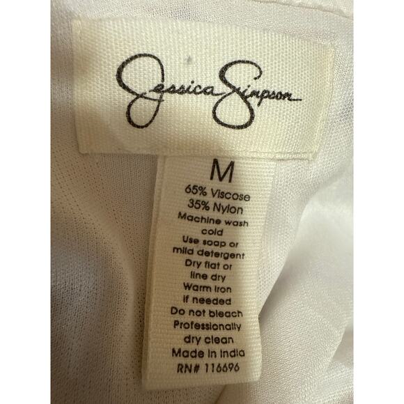 Jessica Simpson Multicolor Flutter Sleeve Tiered Midi Empire A-Line Dress Size M - Picture 4 of 4